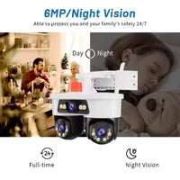 Camera WiFi cu 3 Lentile pentru Supraveghere Exterior și Monitorizare Inteligentă