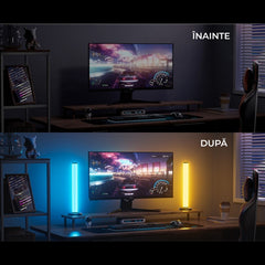 Set 2 bare LED RGB inteligente pentru ambient gaming si entertainment