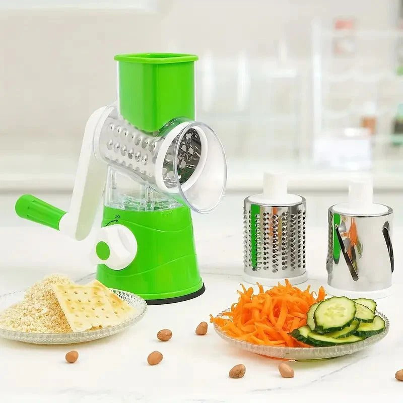 Razatoare rotativa manuala cu 3 lame din inox pentru taiere rapida