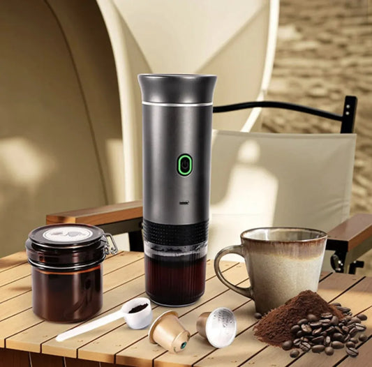 Espressor Portabil pentru Cafea - Compatibil cu Capsule Nespresso și Dolce Gusto