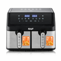 Friteuză cu Aer Cald Dual Zone 9L, 2800W, 2 Coșuri Independente 4.5L + 4.5L, Control Digital Touch