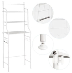 Etajeră metalică baie peste mașina de spălat 3 polițe 65x25x153 cm