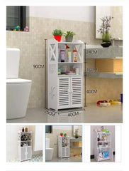 Dulap baie impermeabil 90cm cu rafturi deschise alb