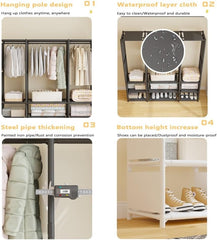 Dulap Textil Organizator pentru Haine cu Umeraș și Rafturi