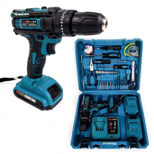 Trusă Bormașină pentru Bricolaj cu 2 Acumulatori 48V și 30 Accesorii