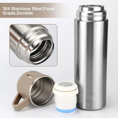 Set termos 500 ml cu 3 cesti din inox, ideal pentru calatorii si activitati in aer liber