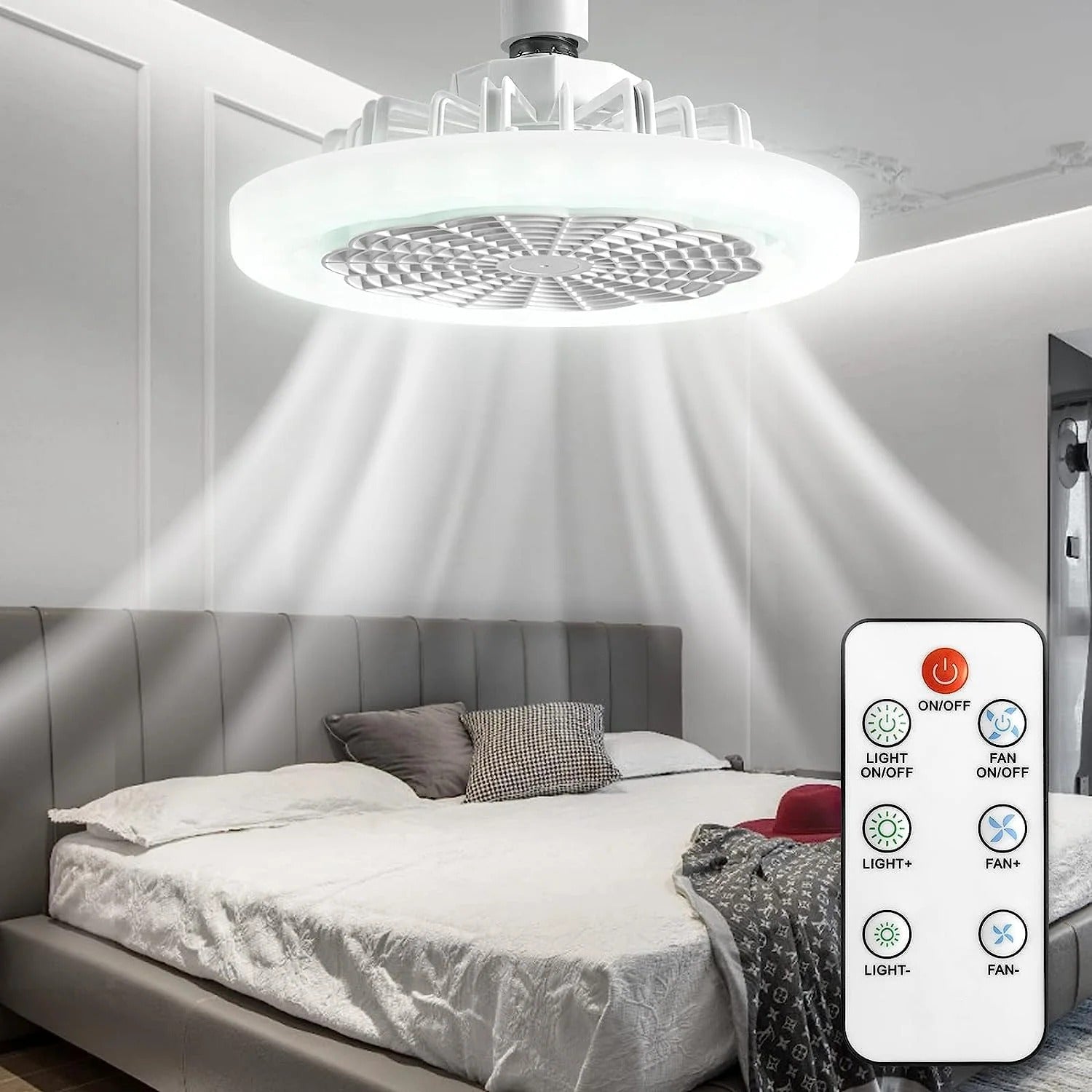 Lampa LED cu ventilator 30W si telecomanda pentru confort si iluminare - imagine 2