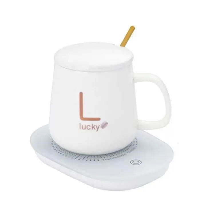 Cană Ceramică Inteligentă pentru Încălzire Automată a Băuturilor – 55°C, cu Suport USB, Capac și Linguriță, 350 ml - imagine 11