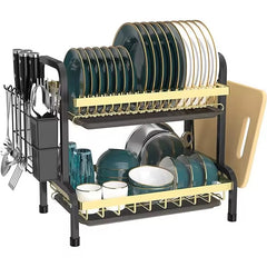 Scurgator Vase Bucătărie Etajat cu 2 Niveluri pentru Organizare Eficientă