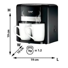 Mini Cafetieră Electrică, 600W, Cană din Sticlă, Filtru Reutilizabil, Design Compact
