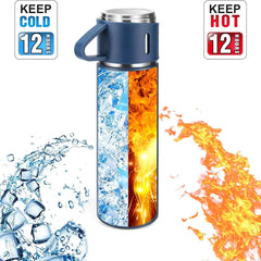 Set termos 500 ml cu 3 cesti din inox, ideal pentru calatorii si activitati in aer liber