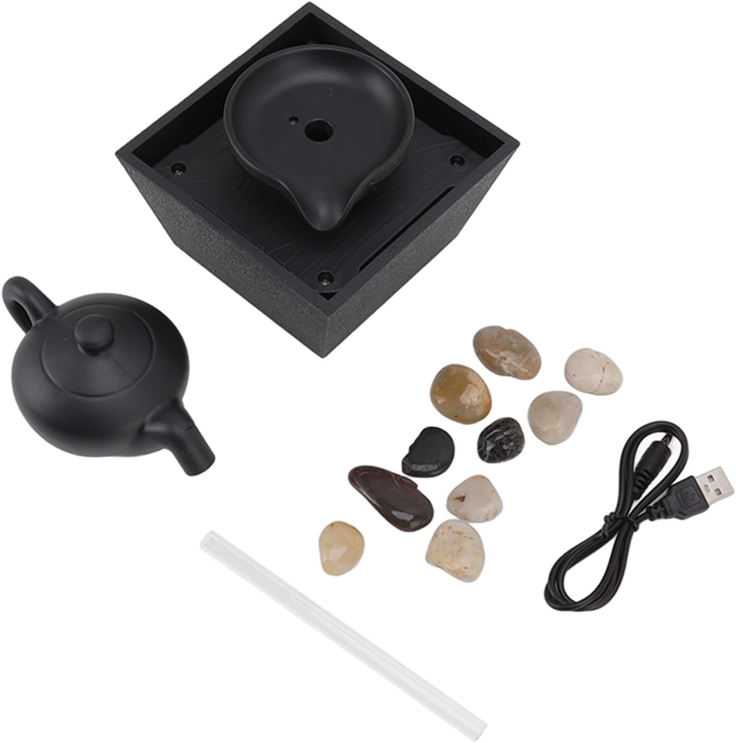 Fântână Decorativă cu Efect Ceainic Plutitor pentru Birou sau Living - imagine 4
