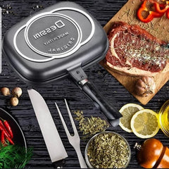 Tigaie Dublă cu Interior Antiaderent, Garnitură din Silicon, 36 cm