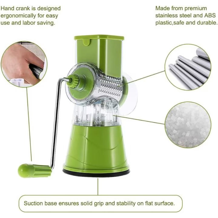 Razatoare rotativa manuala cu 3 lame din inox pentru taiere rapida - imagine 6
