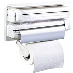 Dispenser 3 în 1 pentru Folie Alimentară, Folie de Aluminiu, Montare pe Perete