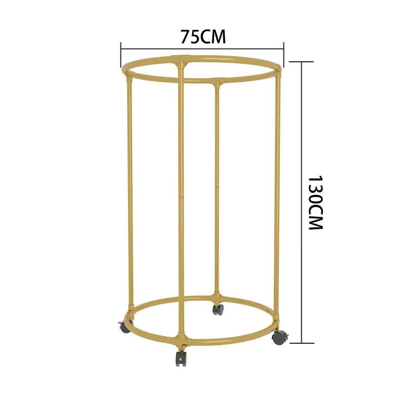 Suport Rotund pentru Haine din Oțel Inoxidabil – 130 cm, cu Roți Pivotante, Capacitate 40 kg - imagine 2