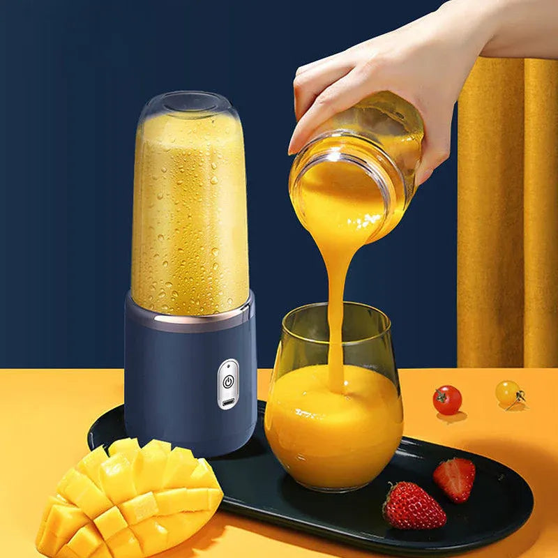 Mini Blender Portabil Electric cu Acumulator, 2 Recipiente, 6 Lame 3D, 400 ml, 40W - imagine 13