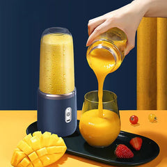 Mini Blender Portabil Electric cu Acumulator, 2 Recipiente, 6 Lame 3D, 400 ml, 40W
