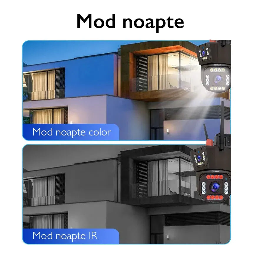 Cameră de Supraveghere Triplă WiFi 12MP Ultra HD, Zoom 5X, Rotire PTZ, Alarmă și Comunicare Bidirecțională - imagine 7