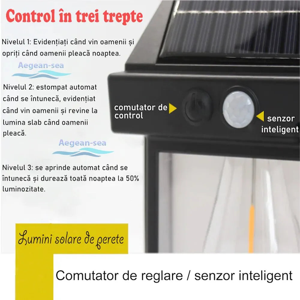 Lampă Solară Exterior LED IP65 Impermeabilă pentru Grădină și Terasă - imagine 7