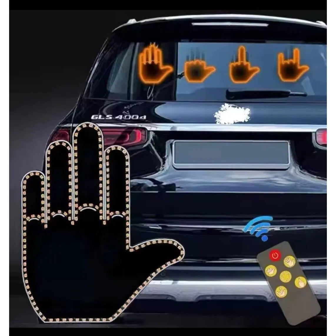 Semn LED Auto cu Telecomandă Tip Mână - imagine 6