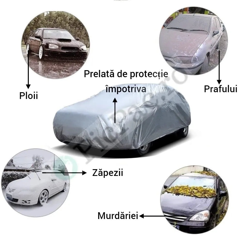 Prelată Impermeabilă Auto PEVA – Husă Protecție pentru Mașini (M, L, XL, XXL) - imagine 3
