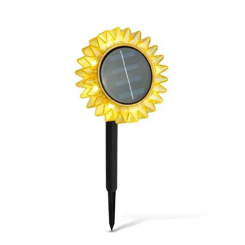 Lampă Solară de Grădină Floarea Soarelui, LED Alb Cald, 35 cm, Galbenă