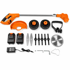 Motocoasă cu Acumulator 48V, 2 Acumulatori 4000mAh, 18.000 RPM, Roți Detașabile