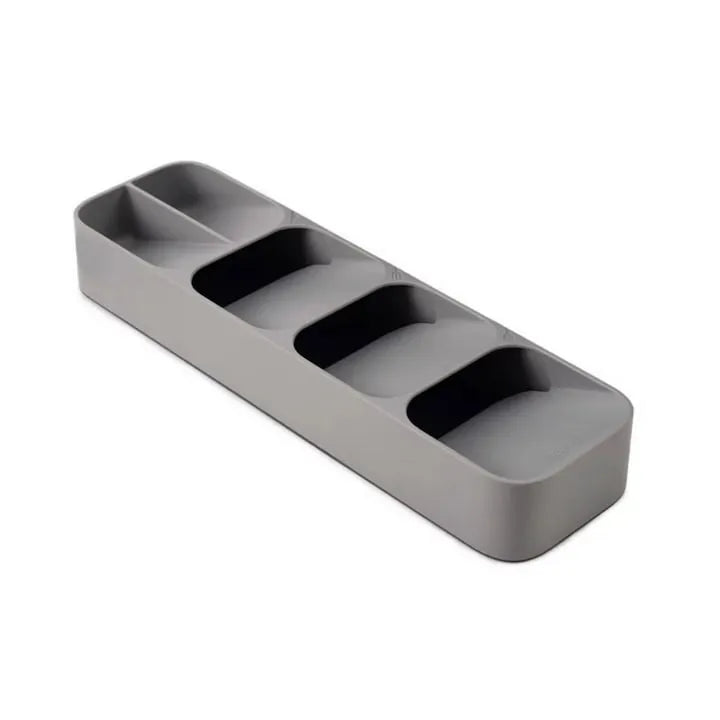Organizator tacamuri sertar, 5 compartimente, gri, 40x11x5,5 cm