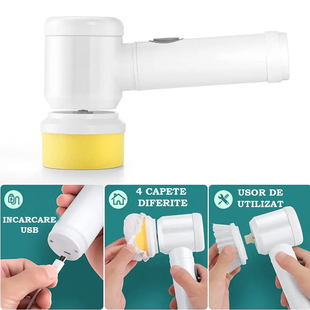 Perie Electrică pentru Curățare 3 Accesorii de Schimb - Promagg.ro