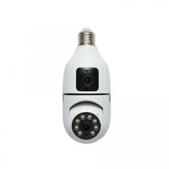 Cameră de Supraveghere Tip Bec cu 2 Obiective – Wi-Fi 2.4G, 1080p FHD, Senzor Mișcare, Night Vision