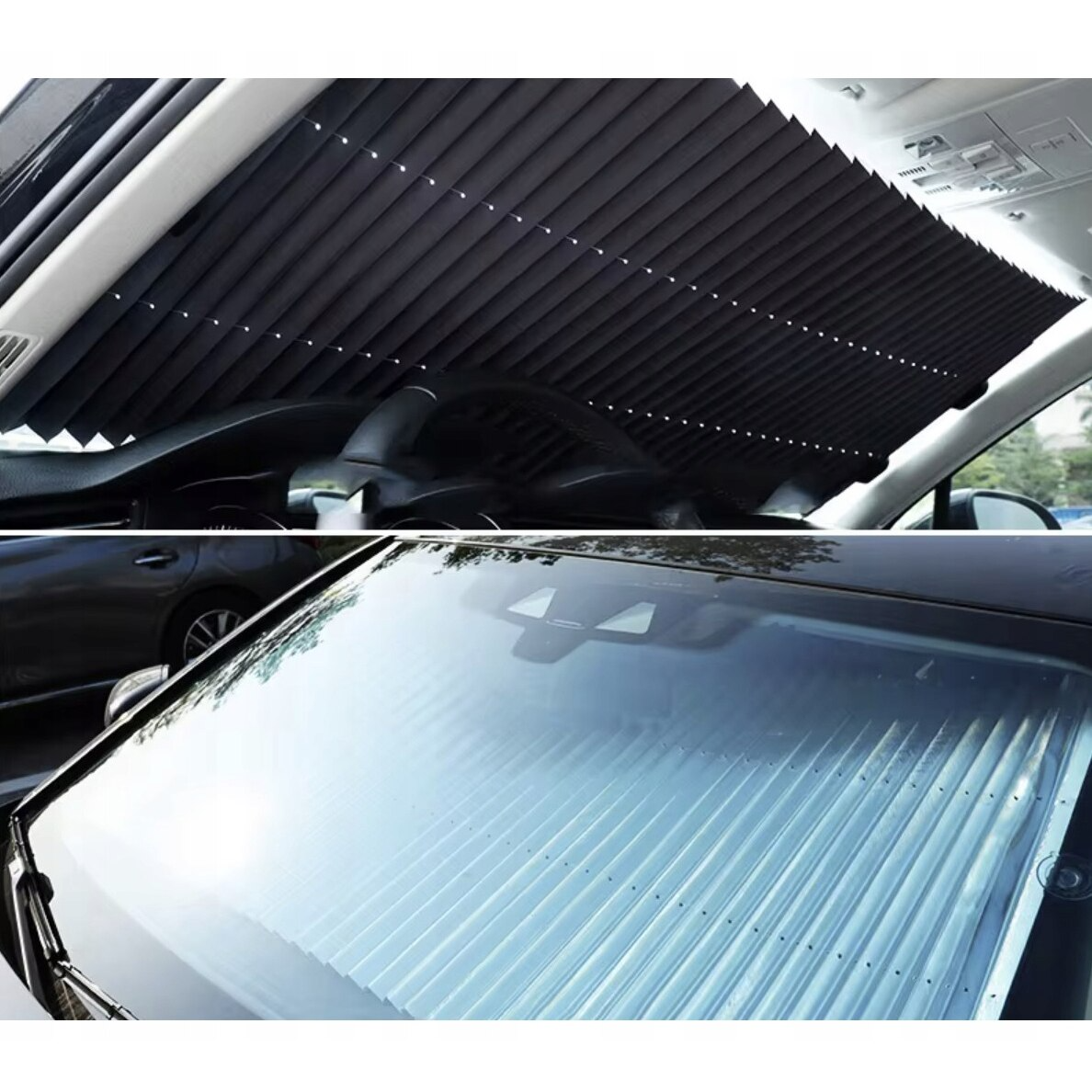 Parasolar Auto Retractabil Stil Acordeon - imagine 2