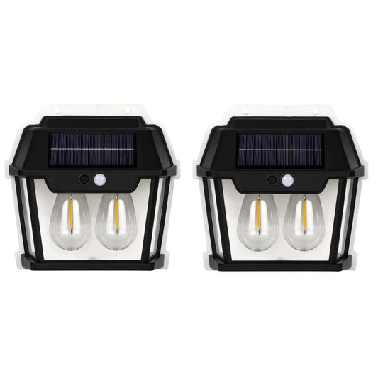 Set 3 Lampi Solare de Perete cu 2 Becuri Tip Clasic LED cu Senzor de Mișcare - Promagg.ro