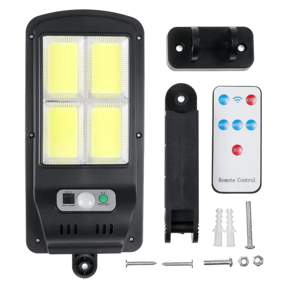 Set 3x Lampa solara 60w 4 LED - uri COB cu senzor miscare cu telecomanda - Promagg.ro