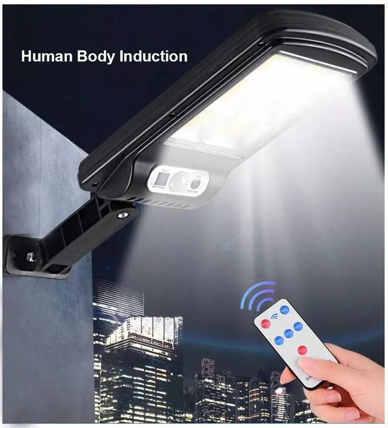 Set 3x Lampa solara 60w 4 LED - uri COB cu senzor miscare cu telecomanda - Promagg.ro