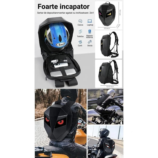 Rucsac Moto cu Ecran LED Personalizat și Multiple Moduri de Afișare