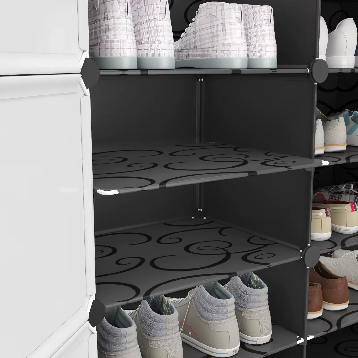 Dulap Modular pentru Pantofi cu Uși Transparente, Impermeabil - imagine 3