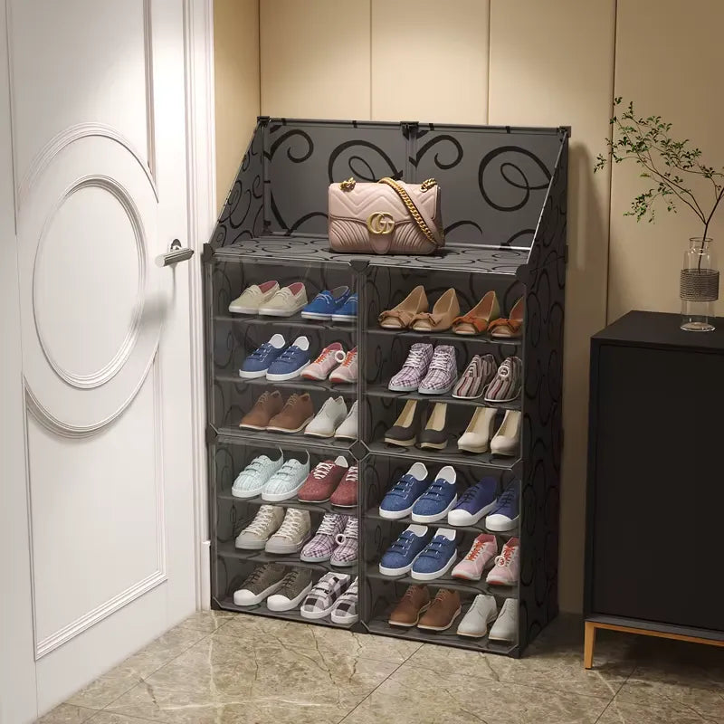 Dulap Modular pentru Pantofi cu Uși Transparente, Impermeabil