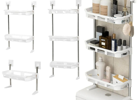 Etajeră pentru Baie cu Prindere Adezivă 3 Etajere