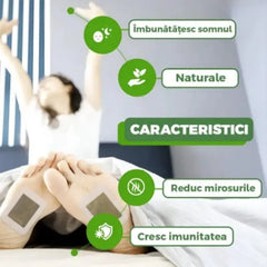 Set 100 Plasturi Detoxifianți Kinoki pentru Tălpi cu Turmalină, Vitamina C și E