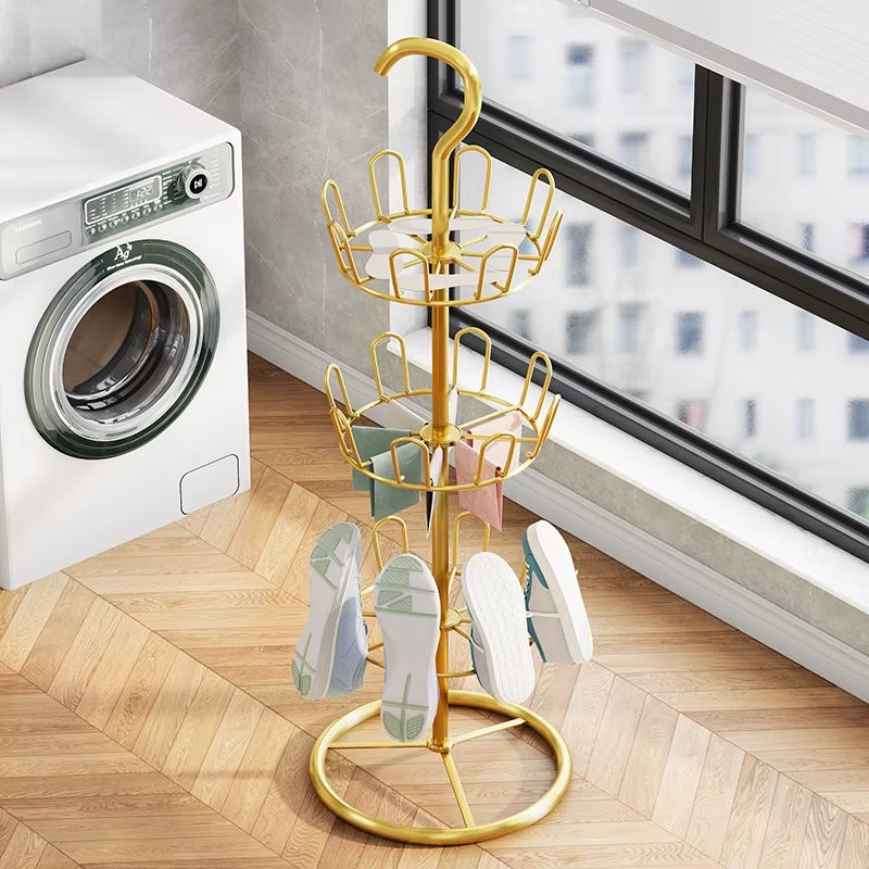 Suport Rotativ pentru Pantofi cu 3 Niveluri pentru Organizare și Uscare