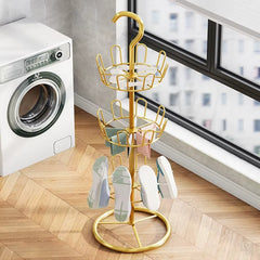 Suport Rotativ pentru Pantofi cu 3 Niveluri pentru Organizare și Uscare