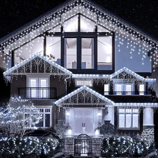 Instalatie Craciun 5 Metri Turturi, Franjuri Inegali Cu 120 LED-uri - imagine 12