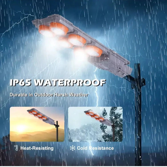 Proiector Solar LED Exterior cu Senzor – 400W / 600W, Control Automat, IP65