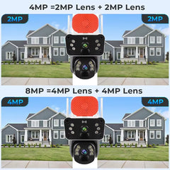 Cameră de Supraveghere 4G 8MP, Dual Lens