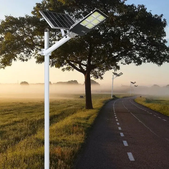 Lampă Solară Stradală cu Panou Solar și Braț de Susținere 300W - imagine 6
