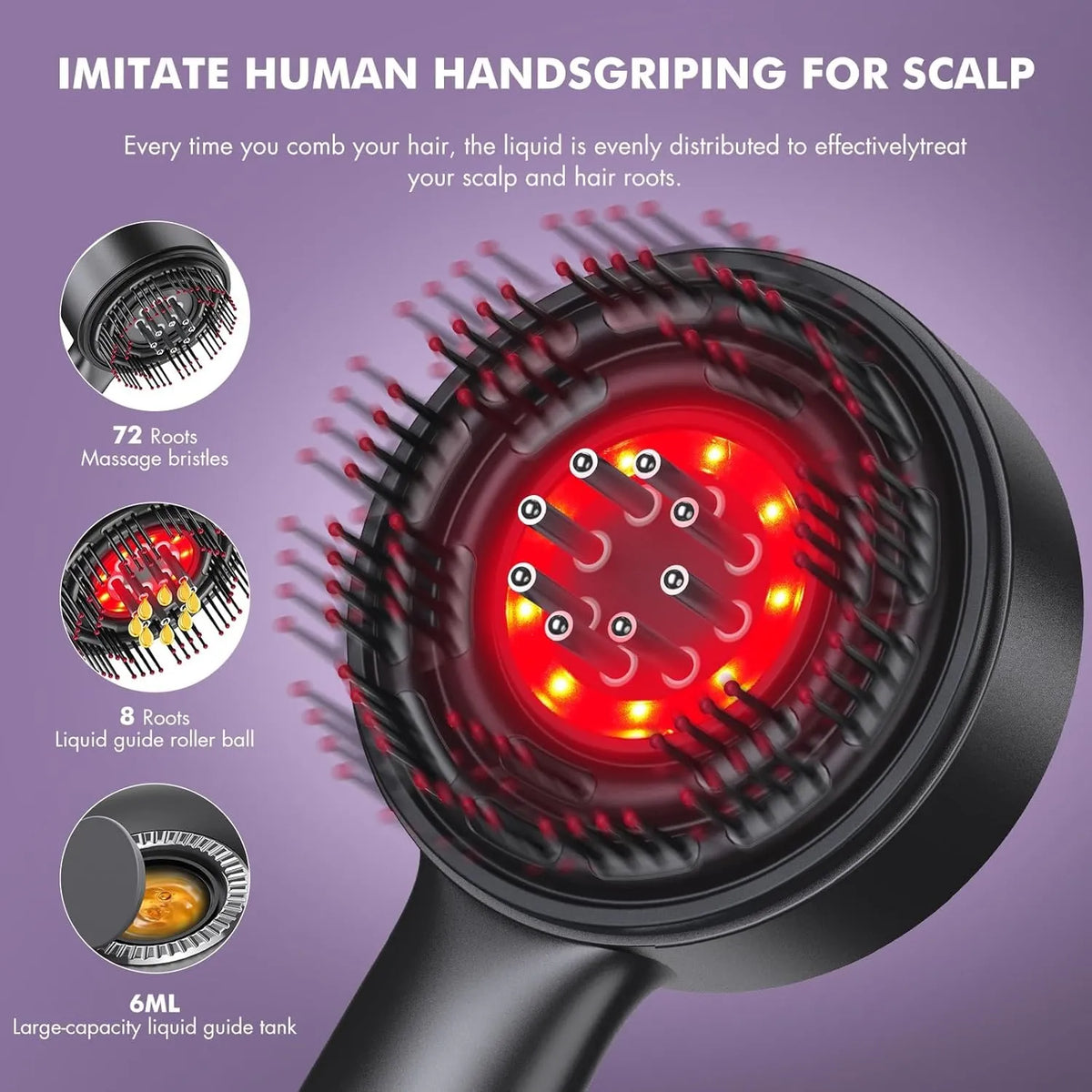 Perie Electrică pentru Masajul Scalpului – 3 Niveluri Intensitate - imagine 3