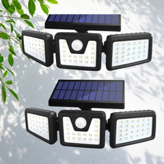 Lampă Triplă Solară de Perete cu Senzor de Mișcare