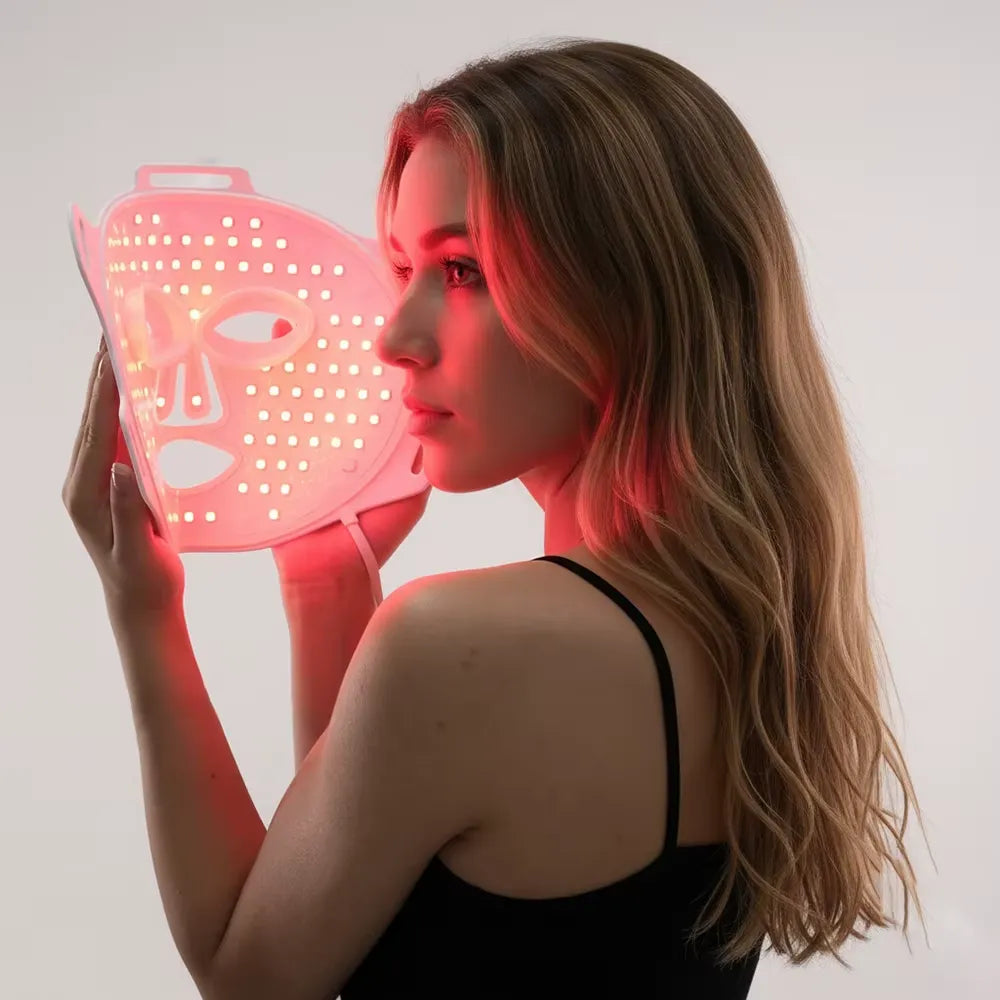 Mască Facială LED Anti-Aging Promagg, Lumină Roșie și Infraroșie - imagine 3