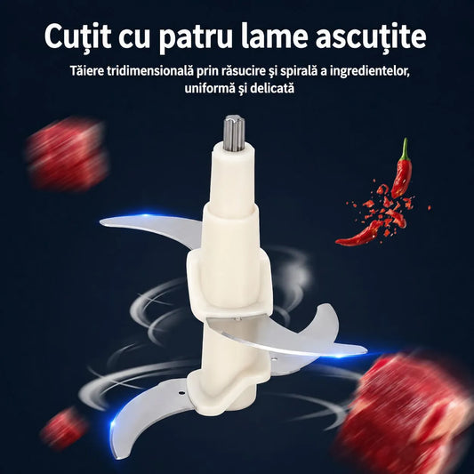 Tocător Electric Profesional RAF cu Bol Inox și Lame din Oțel Inoxidabil